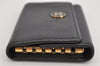 Authentic CHANEL Caviar Skin CoCo Button 6 Hooks Key Case Purse Black 3562K