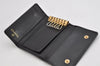 Authentic CHANEL Caviar Skin CoCo Button 6 Hooks Key Case Purse Black 3562K