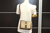 Authentic GUCCI Web Sherry Line Shoulder Cross Bag GG PVC Leather Brown 3563I