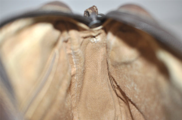 Authentic GUCCI Vintage Shoulder Cross Body Bag GG PVC Leather Purse Brown 3564I