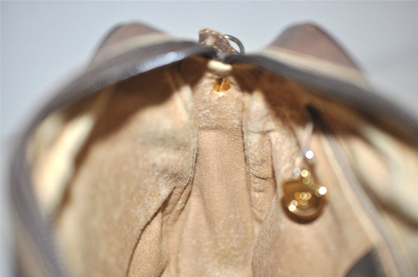 Authentic GUCCI Vintage Shoulder Cross Body Bag GG PVC Leather Purse Brown 3564I