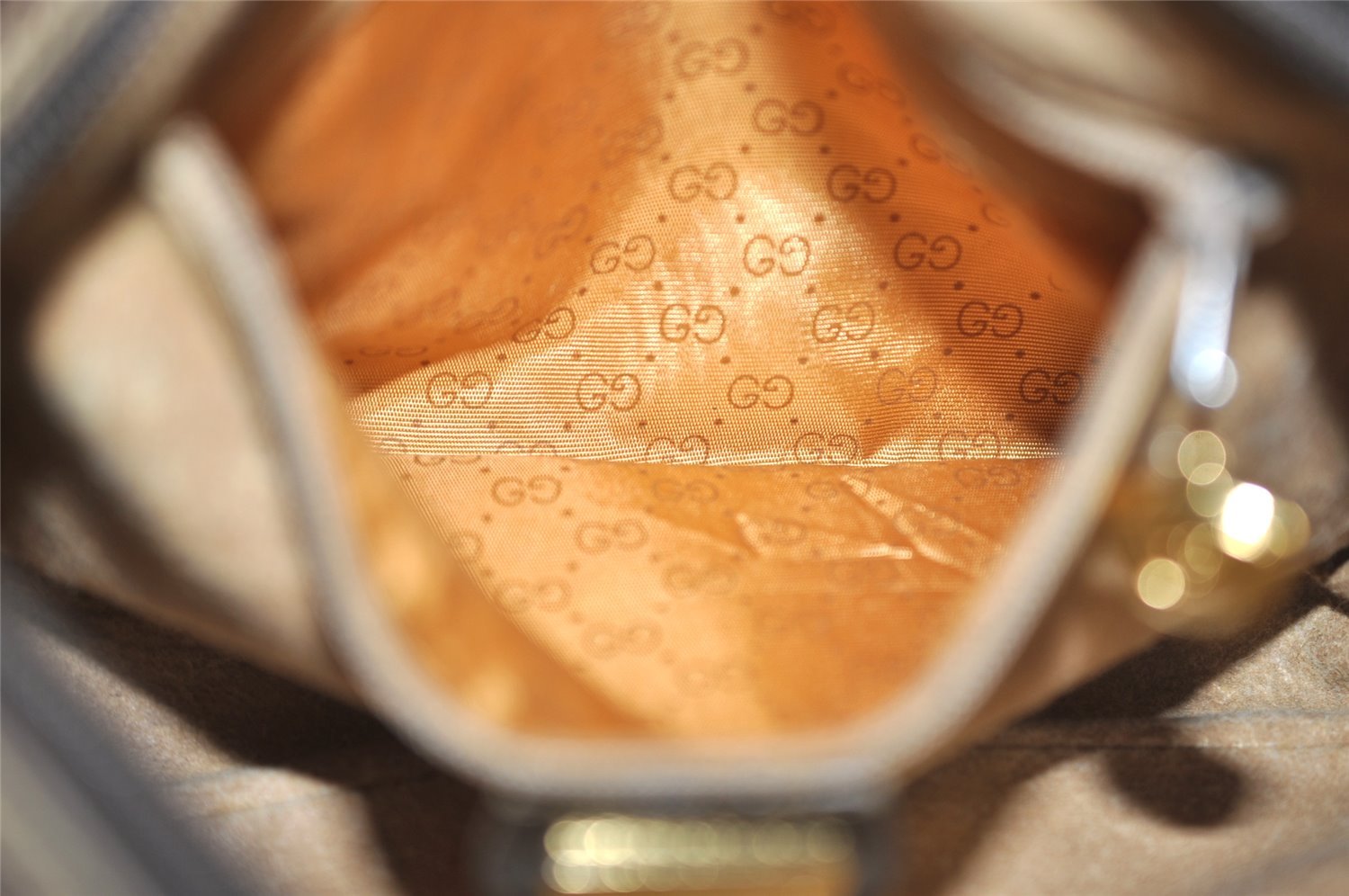 Authentic GUCCI Vintage Shoulder Cross Body Bag GG PVC Leather Purse Brown 3564I