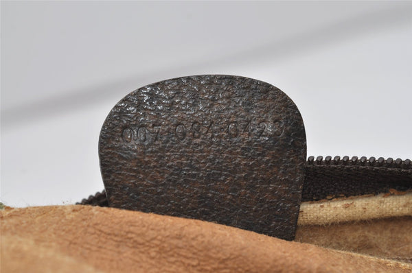 Authentic GUCCI Vintage Shoulder Cross Body Bag GG PVC Leather Purse Brown 3564I