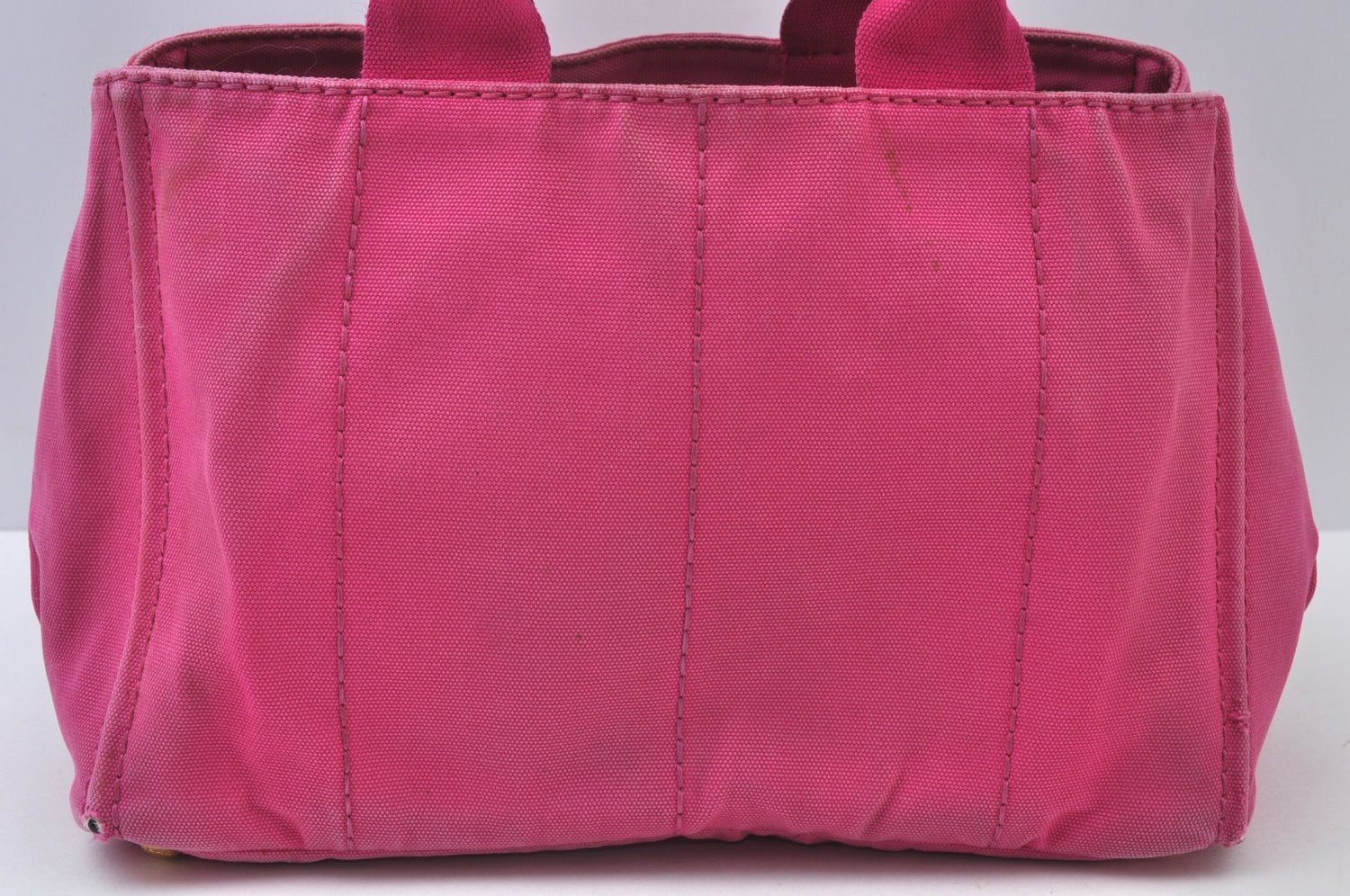 Authentic PRADA M Vintage Canvas 2Way Shoulder Hand Tote Bag Pink 3565I