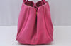 Authentic PRADA M Vintage Canvas 2Way Shoulder Hand Tote Bag Pink 3565I