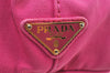 Authentic PRADA M Vintage Canvas 2Way Shoulder Hand Tote Bag Pink 3565I