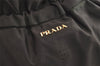 Authentic PRADA Nylon Tessuto Leather Drawstring Bag Khaki Green Junk 3565K