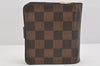 Authentic Louis Vuitton Damier Compact Zip Bifold Wallet Purse N61668 LV 3568K