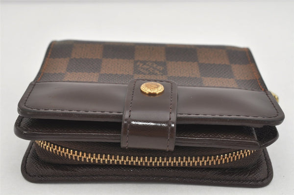 Authentic Louis Vuitton Damier Compact Zip Bifold Wallet Purse N61668 LV 3568K