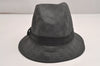 Authentic GUCCI Vintage Bucket Hat GG PVC Leather Size L 22.4" Black 3569J