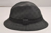 Authentic GUCCI Vintage Bucket Hat GG PVC Leather Size L 22.4" Black 3569J