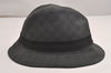 Authentic GUCCI Vintage Bucket Hat GG PVC Leather Size L 22.4" Black 3569J