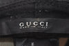 Authentic GUCCI Vintage Bucket Hat GG PVC Leather Size L 22.4" Black 3569J