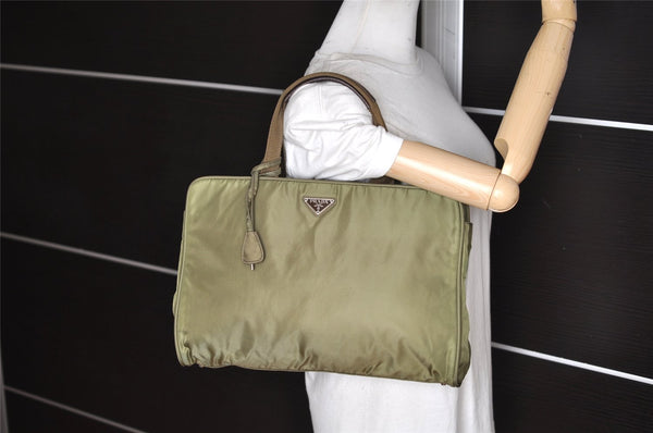 Authentic PRADA Nylon Tessuto Shoulder Hand Bag Purse B7798 Khaki Green 3569K