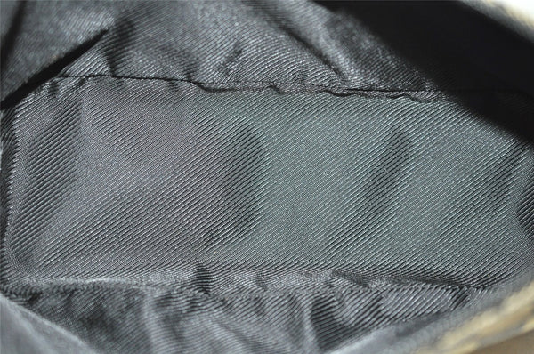 Authentic GUCCI Hand Bag Pouch Purse GG Canvas Leather 0391103 Black 3571I