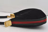 Authentic GUCCI Web Sherry Line Shoulder Hand Bag Suede Leather Black 3571J