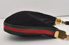 Authentic GUCCI Web Sherry Line Shoulder Hand Bag Suede Leather Black 3571J