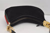 Authentic GUCCI Web Sherry Line Shoulder Hand Bag Suede Leather Black 3571J