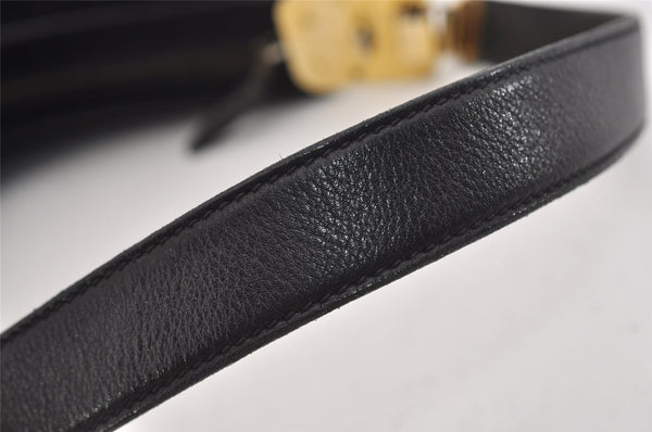 Authentic GUCCI Web Sherry Line Shoulder Hand Bag Suede Leather Black 3571J