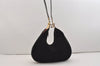 Authentic GUCCI Web Sherry Line Shoulder Hand Bag Suede Leather Black 3571J