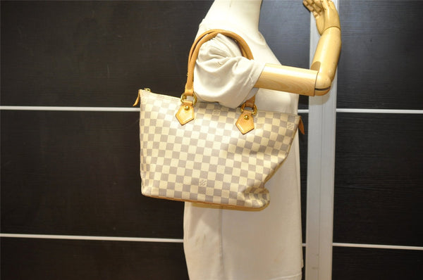 Authentic Louis Vuitton Damier Azur Saleya PM Shoulder Tote Bag N51186 LV 3571K