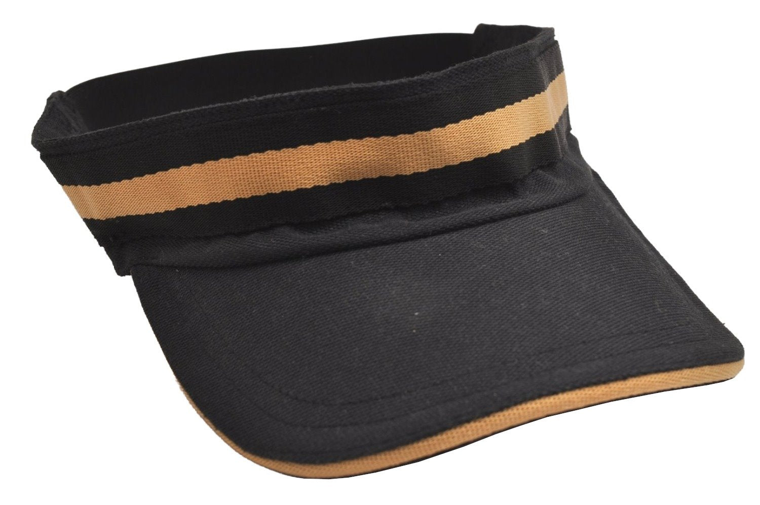 Authentic GUCCI Vintage Sherry Line Sun Visor Canvas Size XL Black 3575J