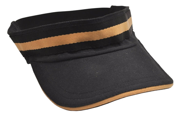 Authentic GUCCI Vintage Sherry Line Sun Visor Canvas Size XL Black 3575J