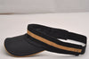 Authentic GUCCI Vintage Sherry Line Sun Visor Canvas Size XL Black 3575J