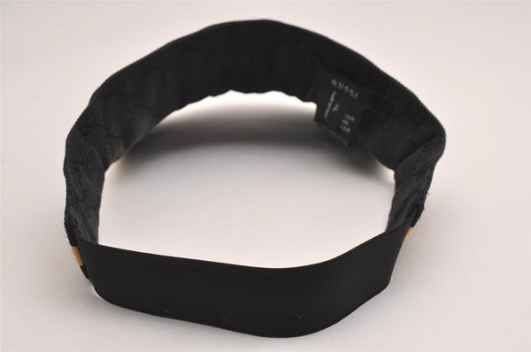 Authentic GUCCI Vintage Sherry Line Sun Visor Canvas Size XL Black 3575J