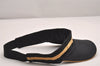 Authentic GUCCI Vintage Sherry Line Sun Visor Canvas Size XL Black 3575J