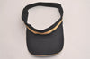 Authentic GUCCI Vintage Sherry Line Sun Visor Canvas Size XL Black 3575J
