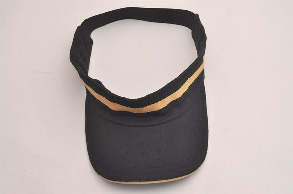 Authentic GUCCI Vintage Sherry Line Sun Visor Canvas Size XL Black 3575J