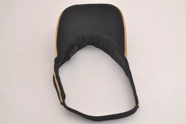 Authentic GUCCI Vintage Sherry Line Sun Visor Canvas Size XL Black 3575J