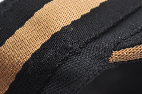 Authentic GUCCI Vintage Sherry Line Sun Visor Canvas Size XL Black 3575J