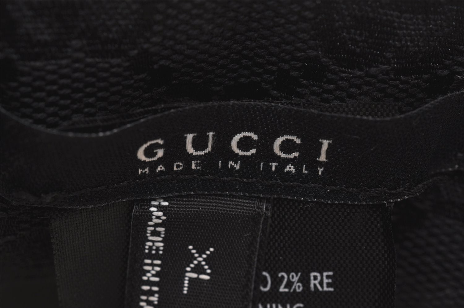 Authentic GUCCI Vintage Sherry Line Sun Visor Canvas Size XL Black 3575J