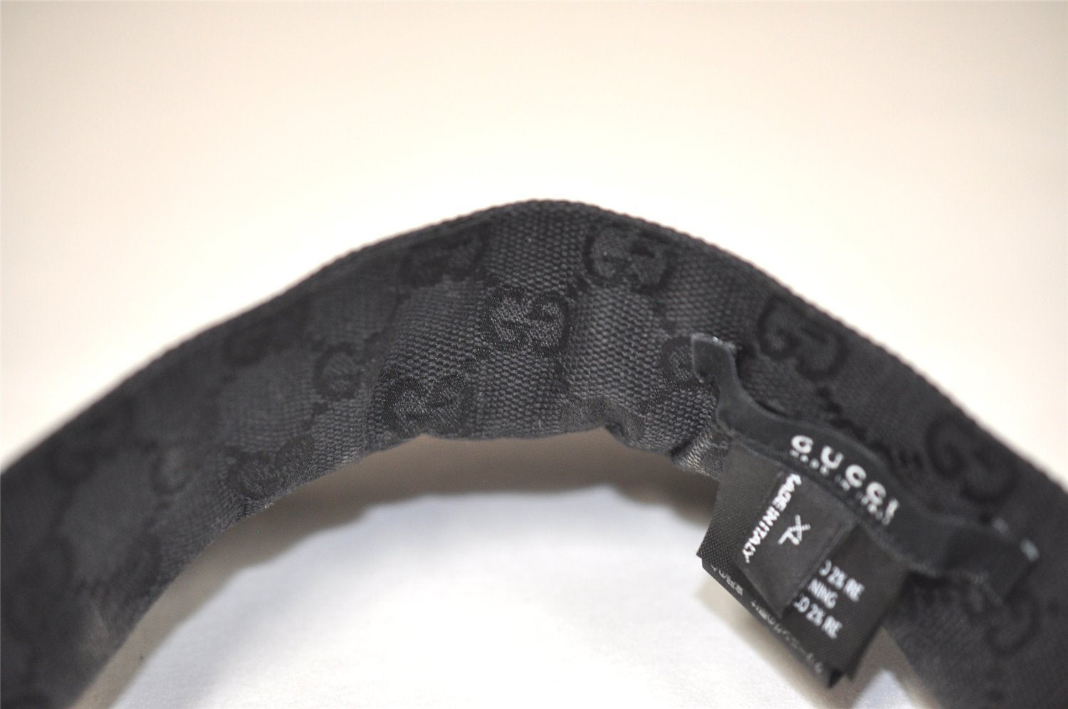 Authentic GUCCI Vintage Sherry Line Sun Visor Canvas Size XL Black 3575J