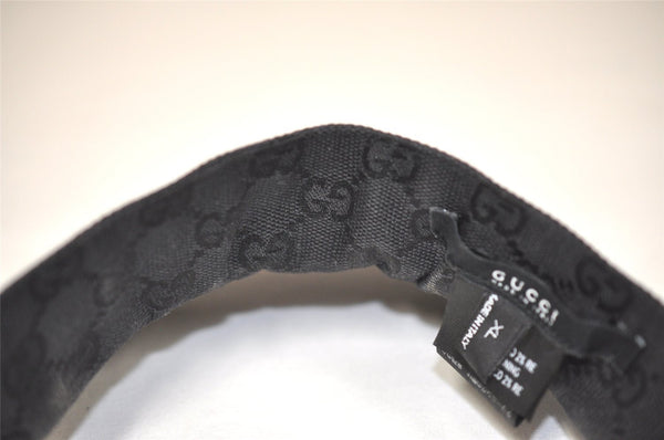 Authentic GUCCI Vintage Sherry Line Sun Visor Canvas Size XL Black 3575J