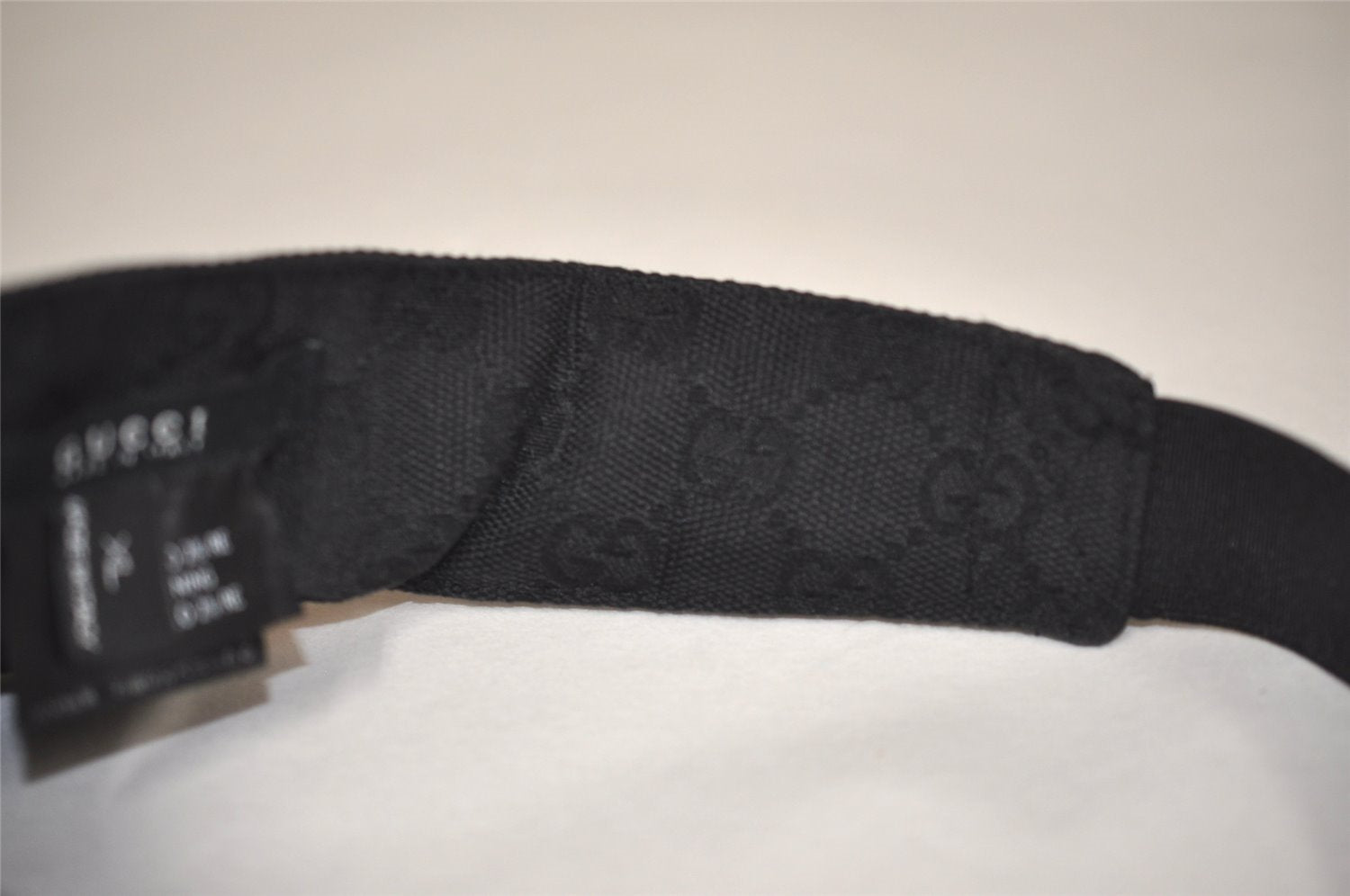 Authentic GUCCI Vintage Sherry Line Sun Visor Canvas Size XL Black 3575J
