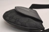 Authentic GUCCI Vintage Waist Body Bag GG Canvas Leather 106688 Black 3576J