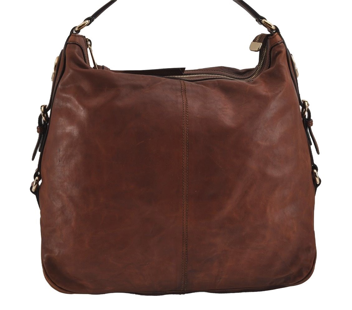 Authentic GUCCI Vintage Shoulder Hand Bag Purse Leather 282344 Brown 3577J