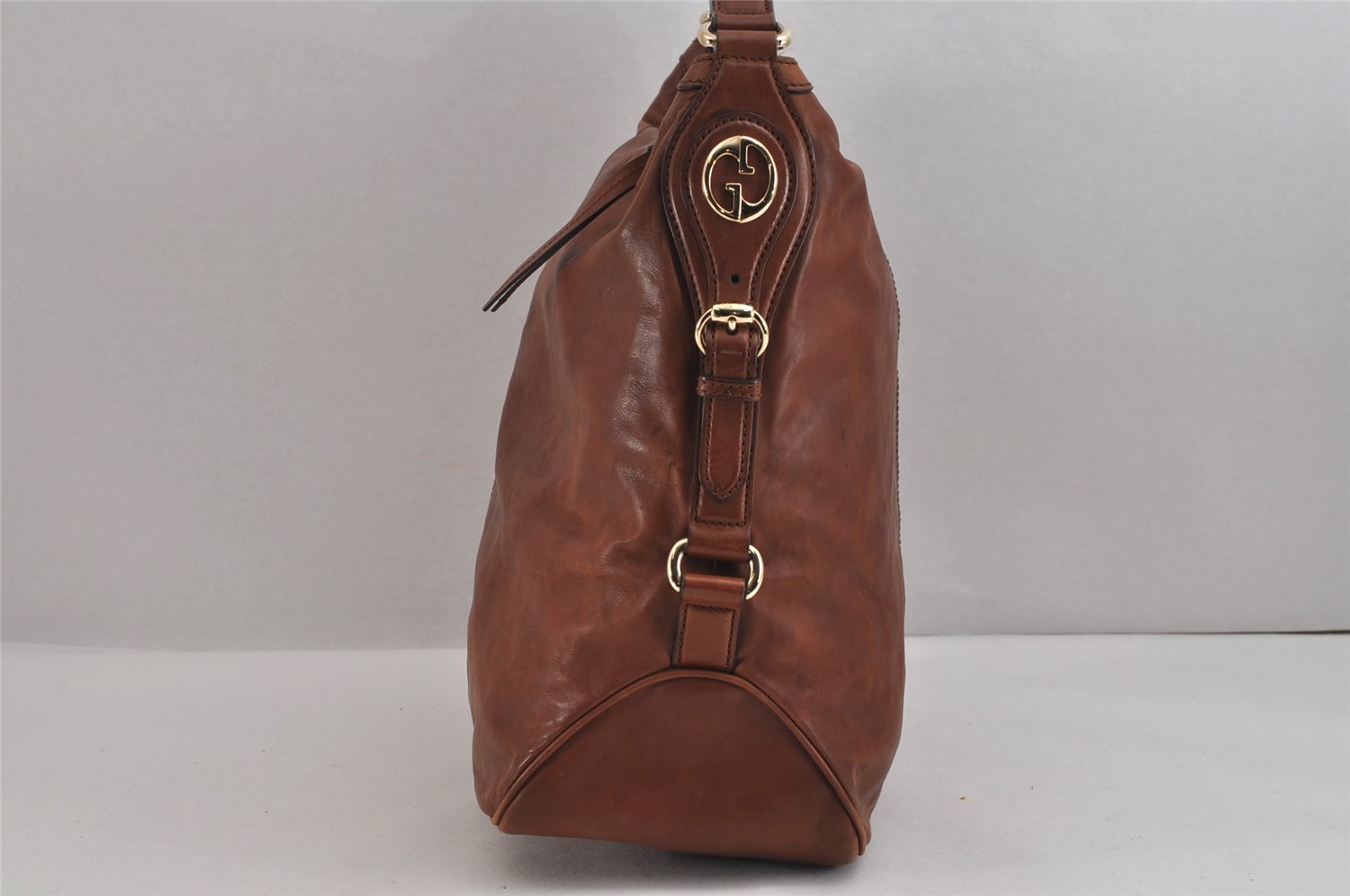 Authentic GUCCI Vintage Shoulder Hand Bag Purse Leather 282344 Brown 3577J