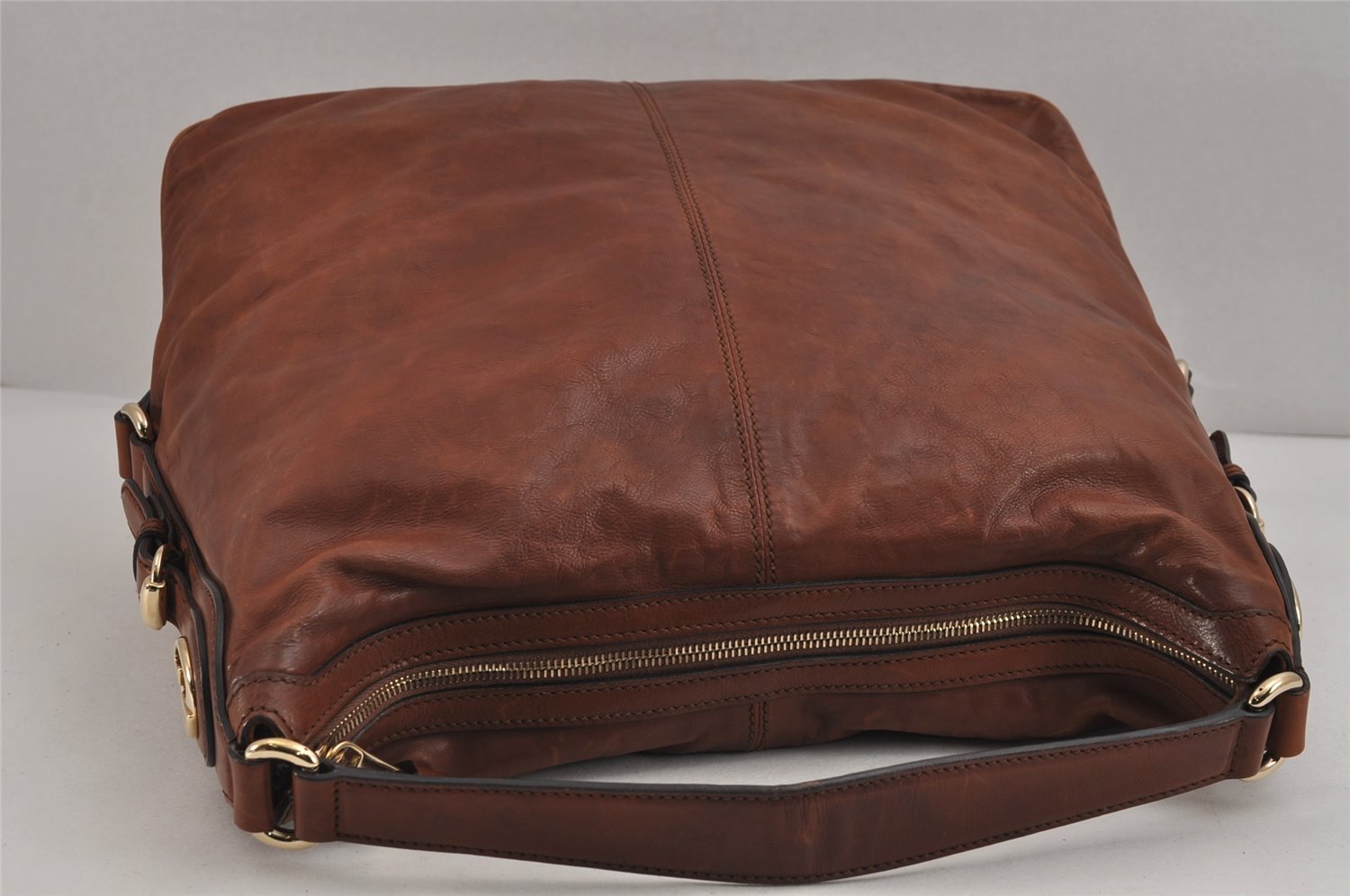 Authentic GUCCI Vintage Shoulder Hand Bag Purse Leather 282344 Brown 3577J