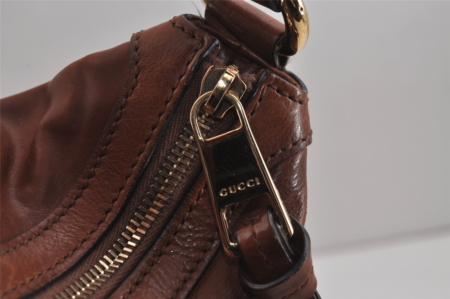 Authentic GUCCI Vintage Shoulder Hand Bag Purse Leather 282344 Brown 3577J