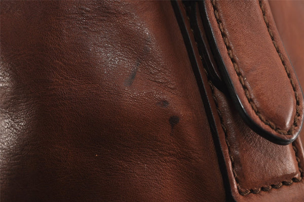 Authentic GUCCI Vintage Shoulder Hand Bag Purse Leather 282344 Brown 3577J