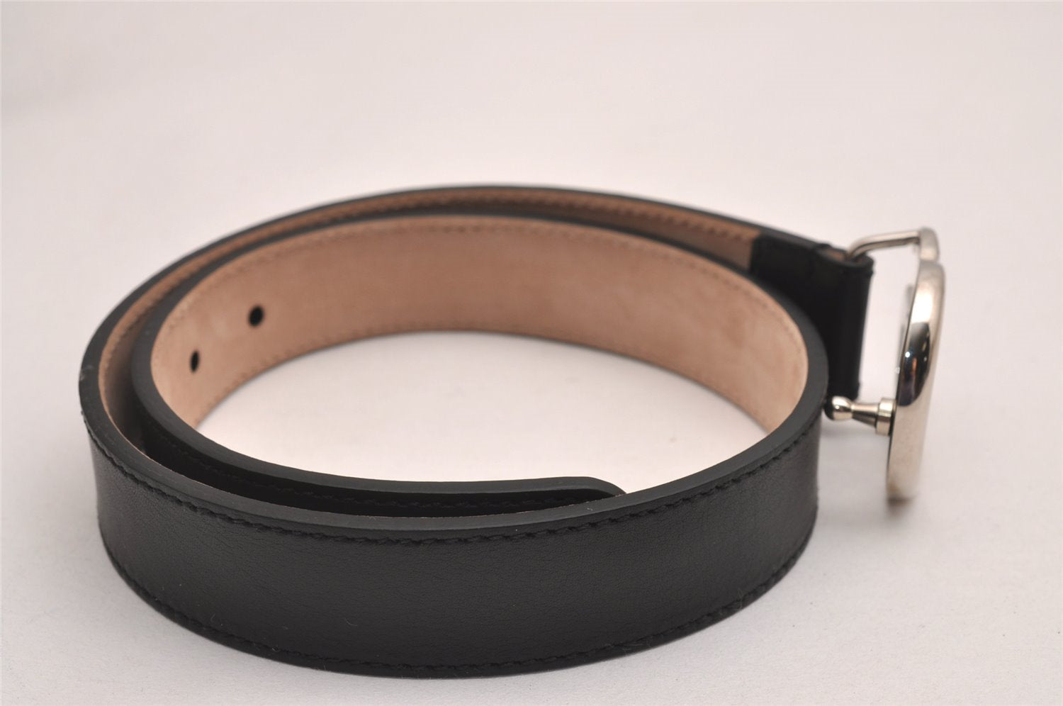 Authentic GUCCI Childrens GG Marmont Leather Belt Black 20.1-23.2