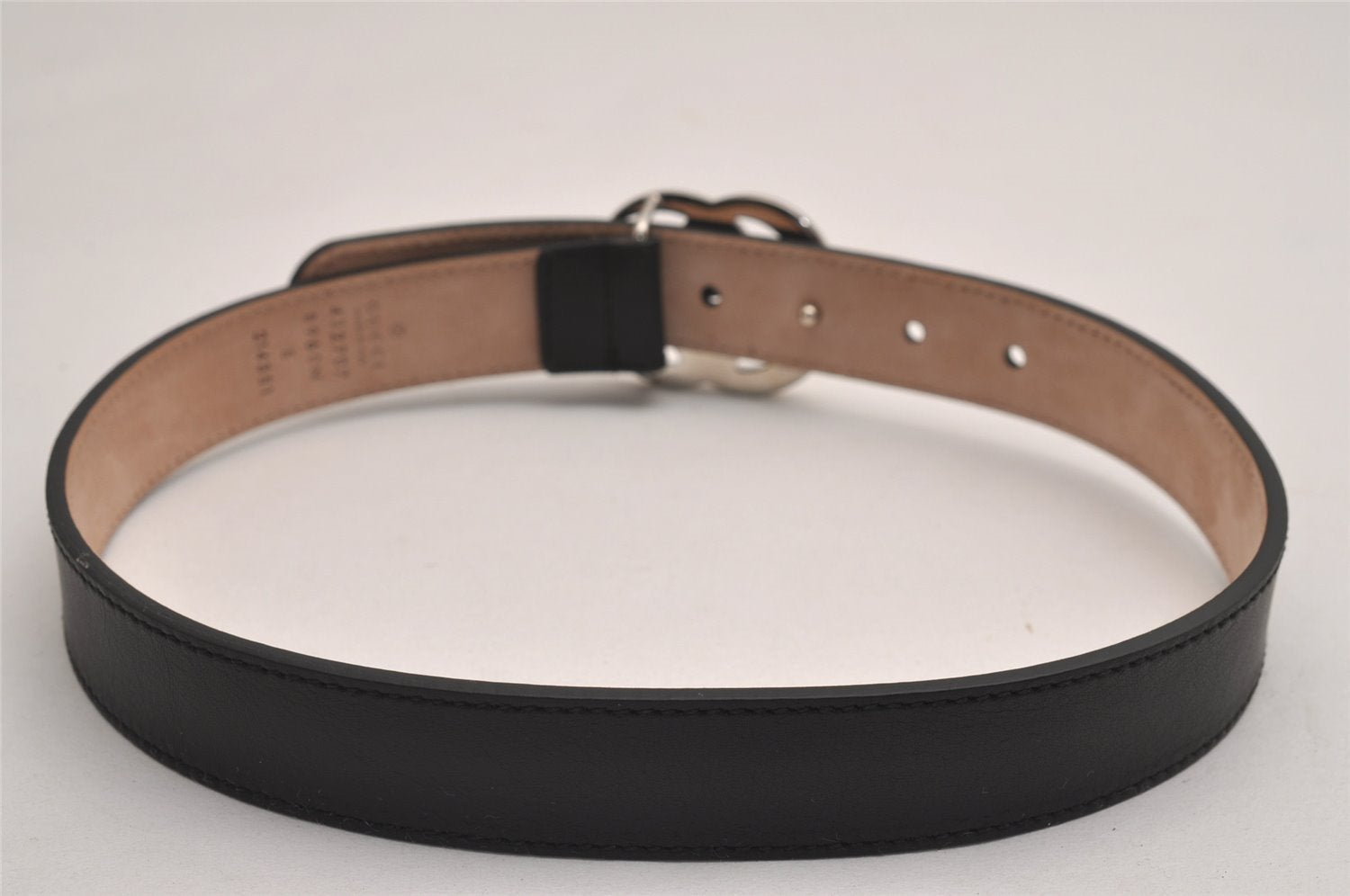 Authentic GUCCI Childrens GG Marmont Leather Belt Black 20.1-23.2