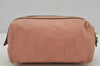 Authentic GUCCI Guccissima Heart GG Leather Pouch Purse 153228 Pink 3579J