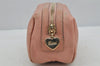 Authentic GUCCI Guccissima Heart GG Leather Pouch Purse 153228 Pink 3579J
