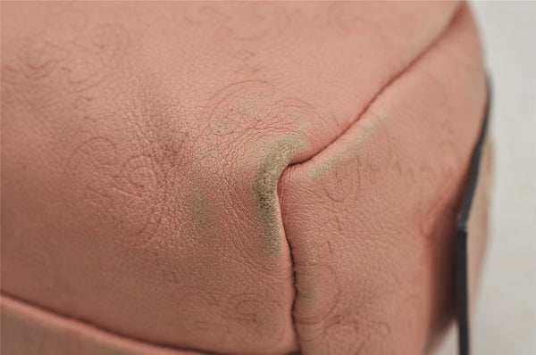 Authentic GUCCI Guccissima Heart GG Leather Pouch Purse 153228 Pink 3579J