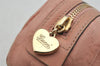 Authentic GUCCI Guccissima Heart GG Leather Pouch Purse 153228 Pink 3579J
